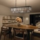 preview thumbnail 19 of 26, 47 in. Smoked Gray and Black Modern Contemporary Crystal Chandelier 2-Tier Linear Kitchen Island Pendant Light for Dining Room