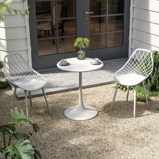 Kurv 24" Tulip Bistro Table, Weather Resistant, Indoor/Outdoor