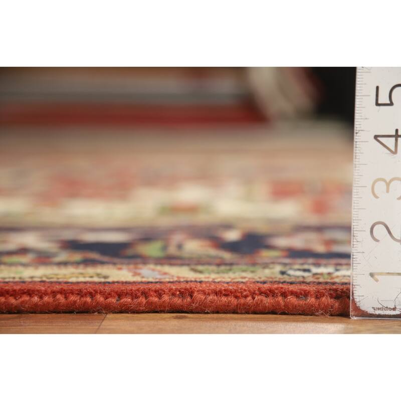 Orange Medallion Heriz Serapi Indian Area Rug Handmade Wool Carpet - 8'10" x 11'9"