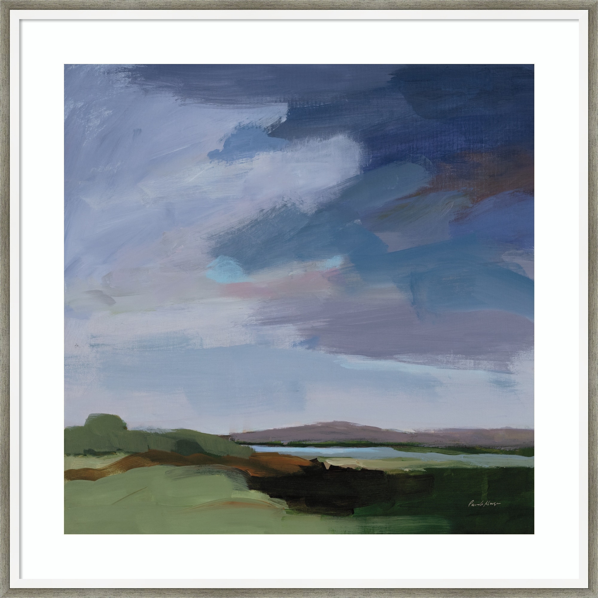 Incoming by Pamela Munger Wood Framed Wall Art Print - Lucie Silver White
