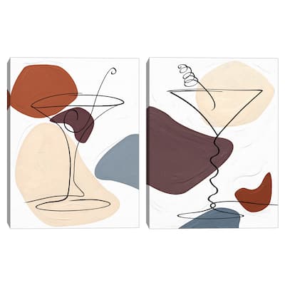 Schizzo Cocktail I-II by Studio Arts Canvas Art Prints