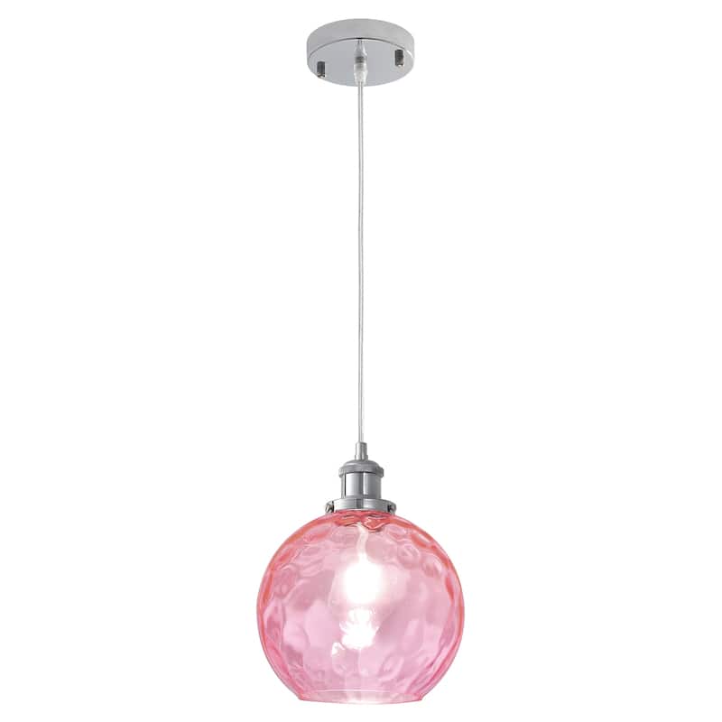 1-Light Semi Flush Mount Chandelier, Unique Single-Globe Pendant Light for Kitchen Island Living Dining Room Bedroom Study