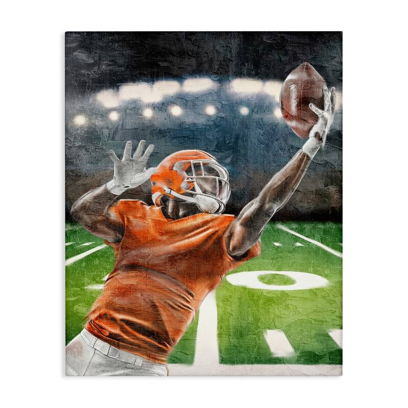 Stupell Athlete Catching Football Canvas Wall Art Design By Kim Allen - 30 x 40