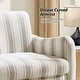 preview thumbnail 44 of 62, HULALA HOME Adika 51"W Farmhouse Striped Linen Upholstered Loveseat with Solid Wood Spindle Legs