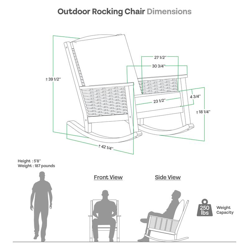 Cambridge Casual Camden 3-Piece Teak Outdoor Rocking Chair Set