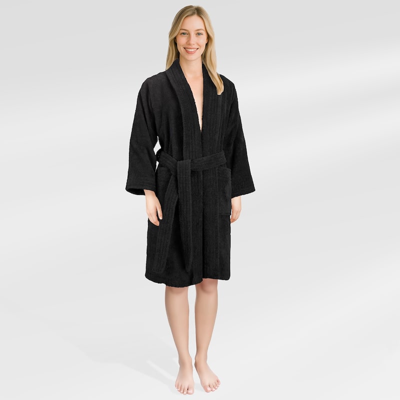 American Soft Linen Women's 100% Cotton Terry Bathrobe - Soft, Absorbent, Quick Dry Turkish Robes for Women