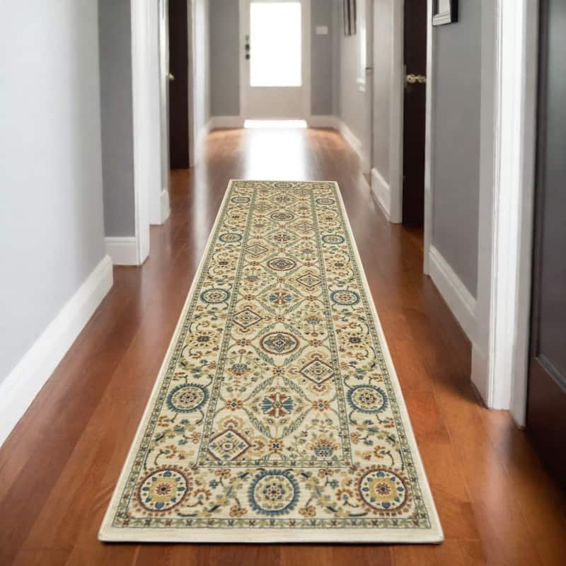 HomeRootsOriental Traditional Runner Area Rug - 92.52' X '26.77' X '0.32