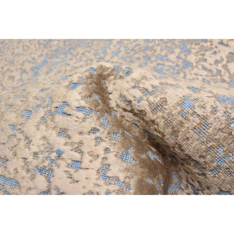 ECARPETGALLERY Hand-knotted Color Transition Beige, Light Blue Wool Rug - 4'9 x 6'4