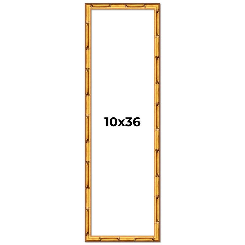 10x36 Frame Gold Bamboo Picture Frame Modern Photo Frame Includes UV Acrylic Shatter Guard Front Acid Free Foam Backing Board