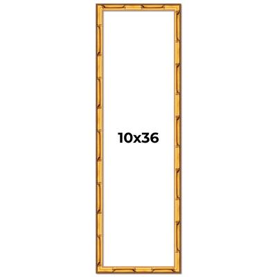10x36 Frame Gold Bamboo Picture Frame Modern Photo Frame Includes UV Acrylic Shatter Guard Front Acid Free Foam Backing Board