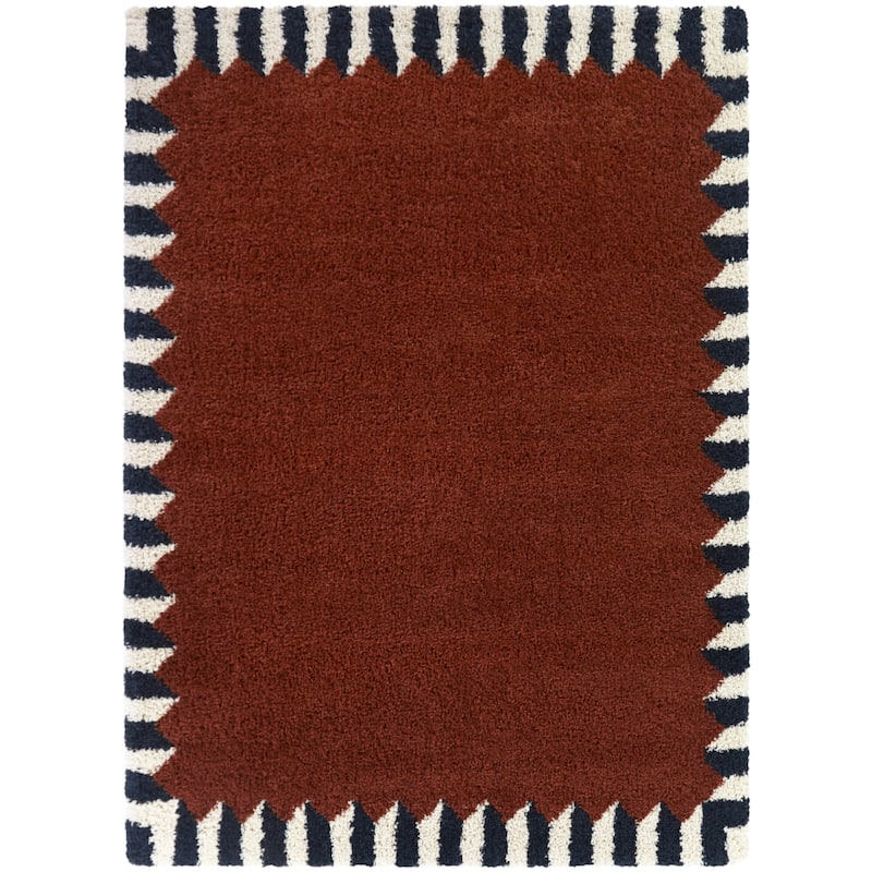 Vasile Border Shag Area Rug