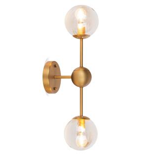 Alvar Two Armed Brass Wall Sconce - 8 x 22 x 20