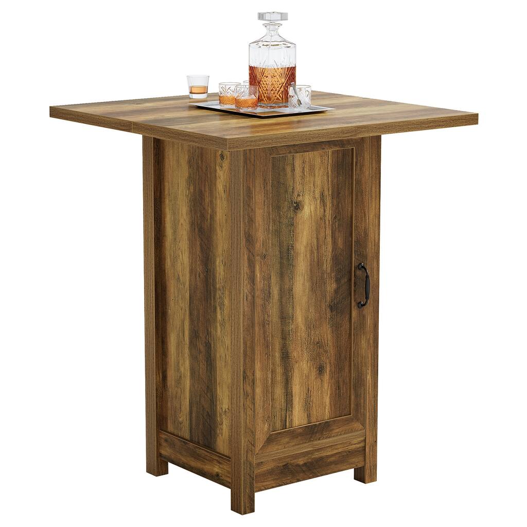 Bar Table with Closed Door, 31.5-Inch Square Cocktail Pub Table