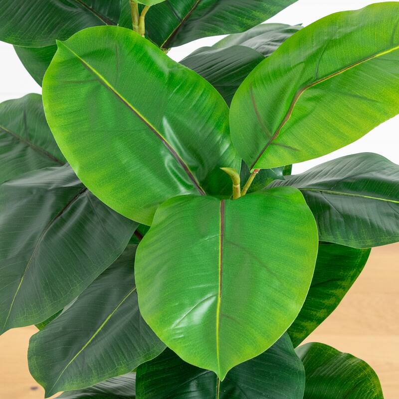 4-ft Artificial Rubber Tree in Decorative Planter