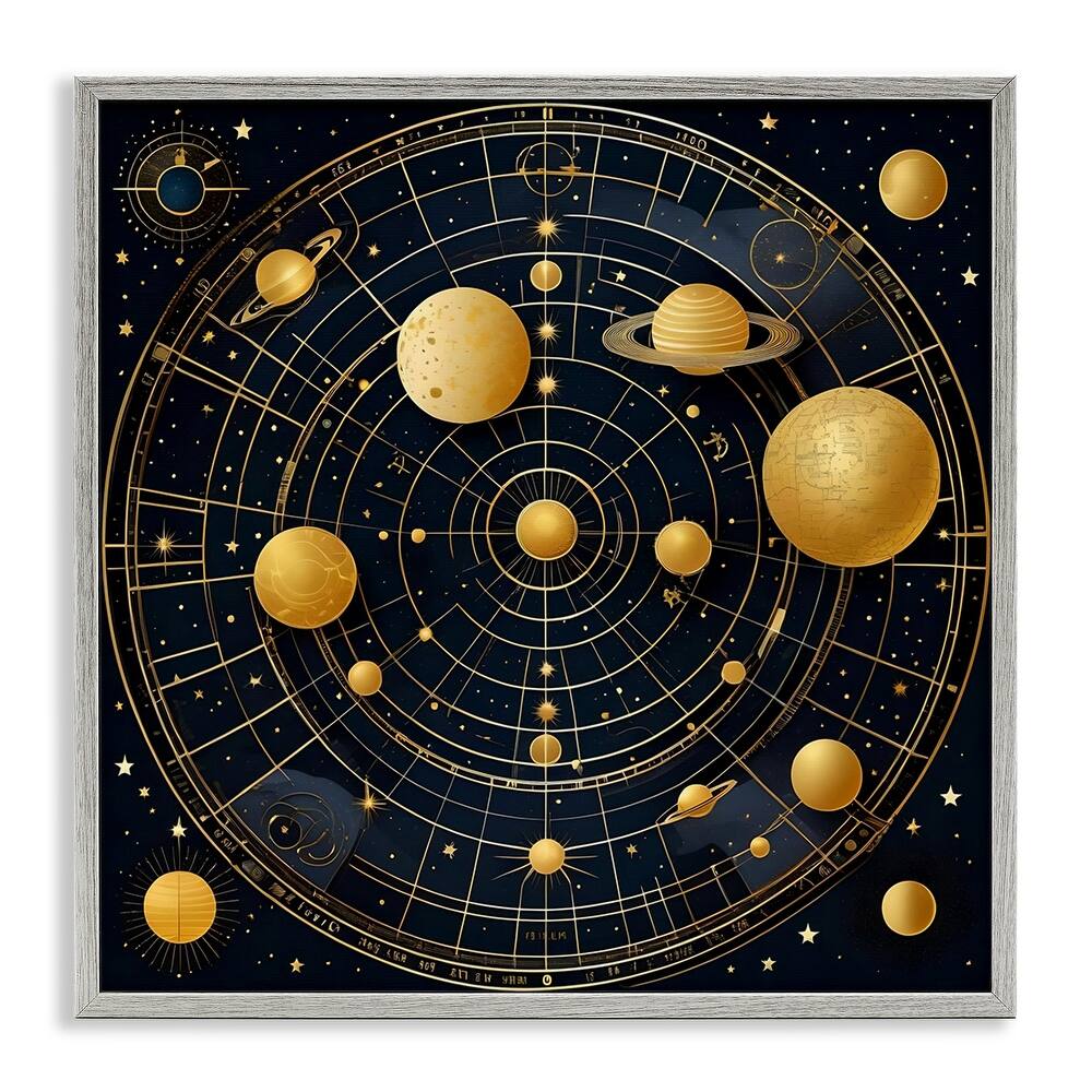 Stupell Astral Planets in Solar System Framed Giclee Art Design By Tabz Jones