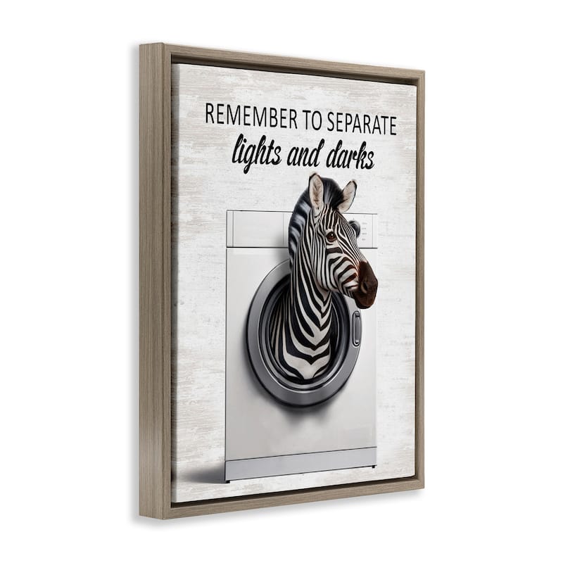 Stupell Separate Lights & Darks Laundry Framed Floater Canvas Wall Art Design By Lettered and Lined