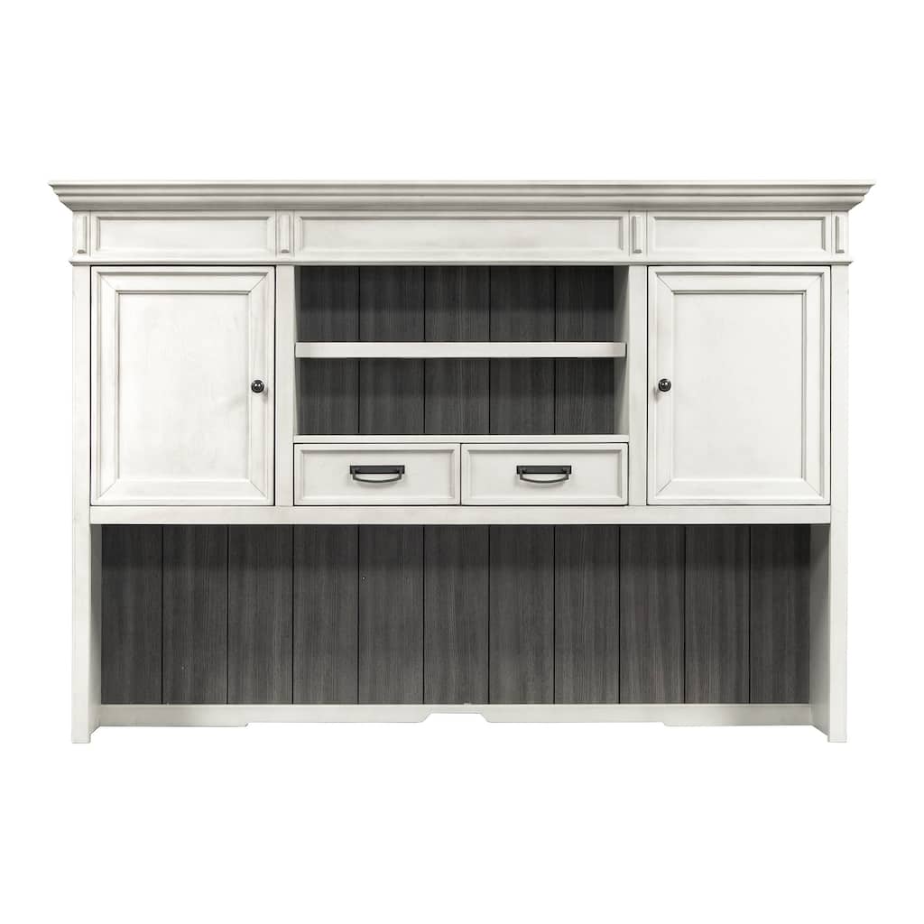 Hartford Wood Hutch With Wire Mesh Doors, Storage Hutch, Office Cabinet, Black