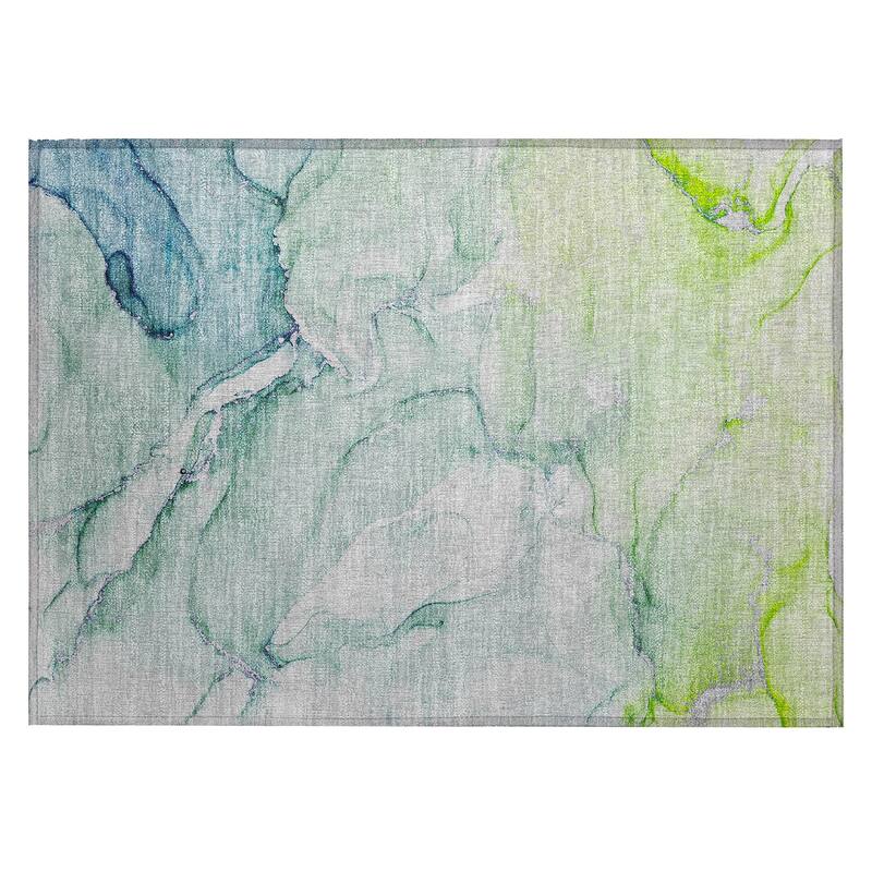 Machine Washable Indoor/ Outdoor Marble Chantille Rug