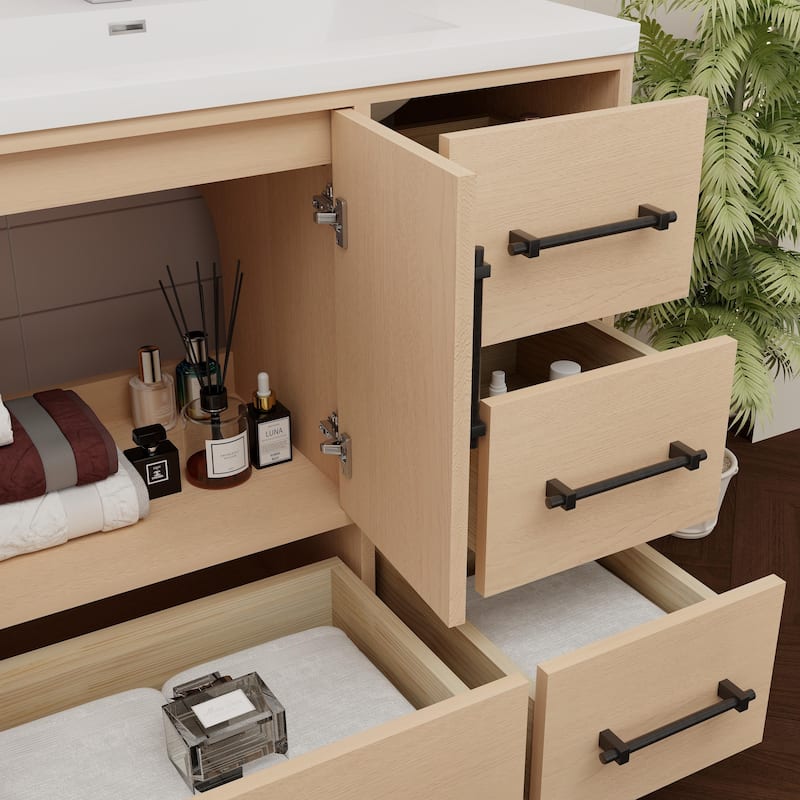 Victoria 36'' R Drawer Freestanding Vanity with Reinforced Acrylic Sink - 35.5
