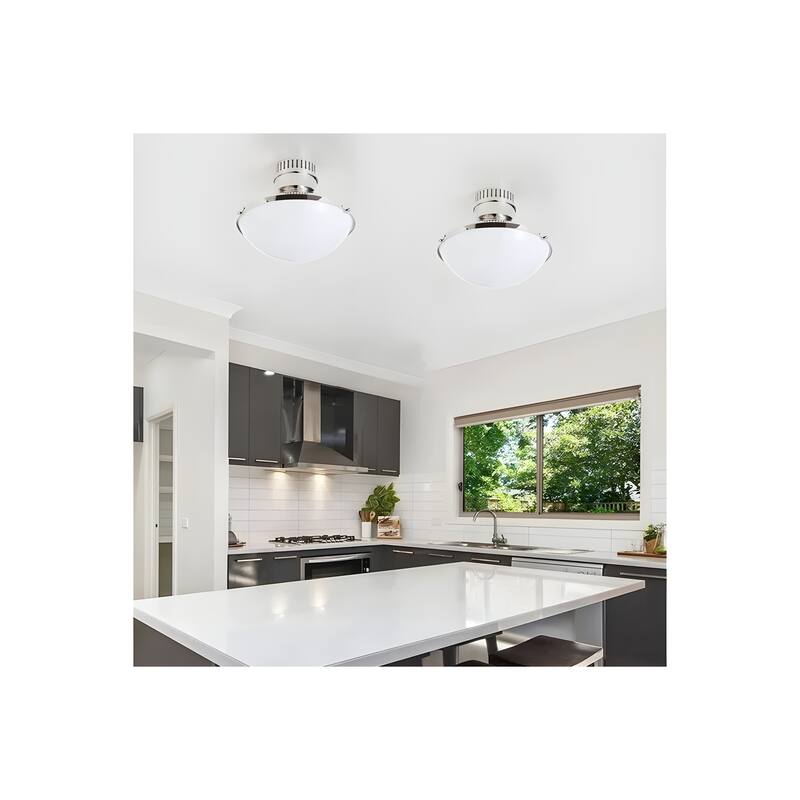 10 in.Collar Metal Round Bowl Flush Mount