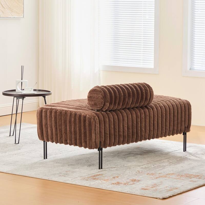 End of Bed Bench Window Ottoman Footrest with Adjustable Back for Living Room Bedroom Entryway Hallway Small Space