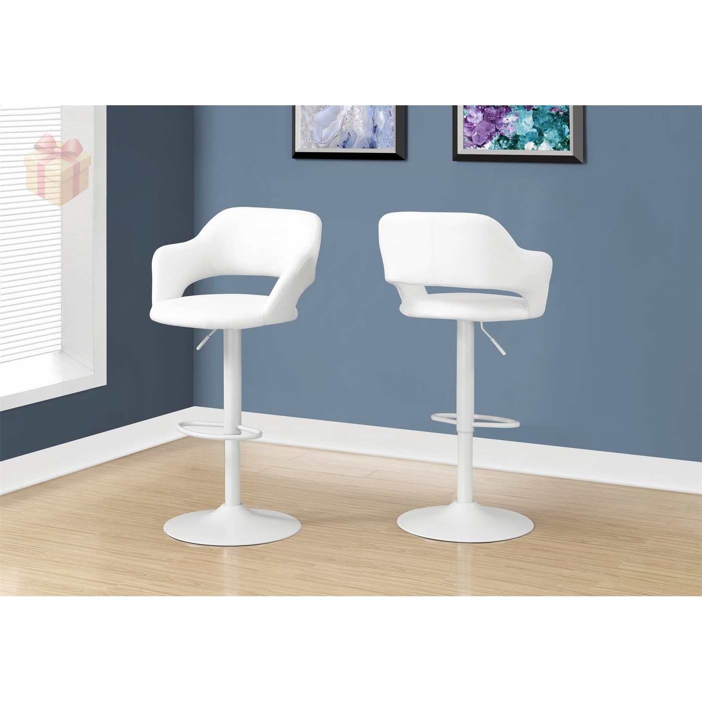 Contemporary Adjustable Swivel Barstools Set for Stylish and Comfortable Seating, Perfect for Modern Kitchens and Bars.