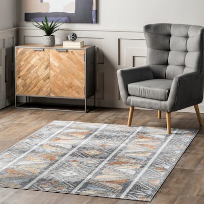Nuloom Dolina SpinClean Tribal Stripes Machine Washable Area Rug