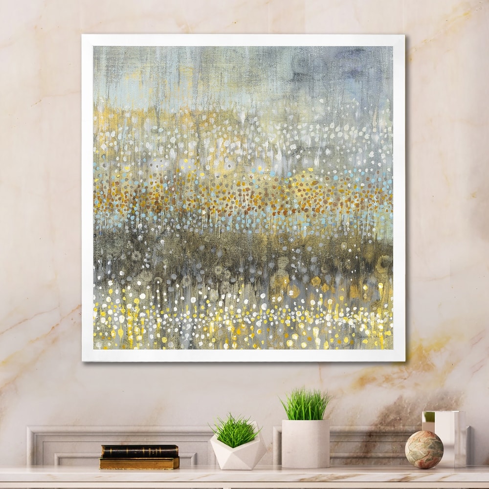 Designart "Glam Rain Abstract IV" Modern & Contemporary Framed Art Print