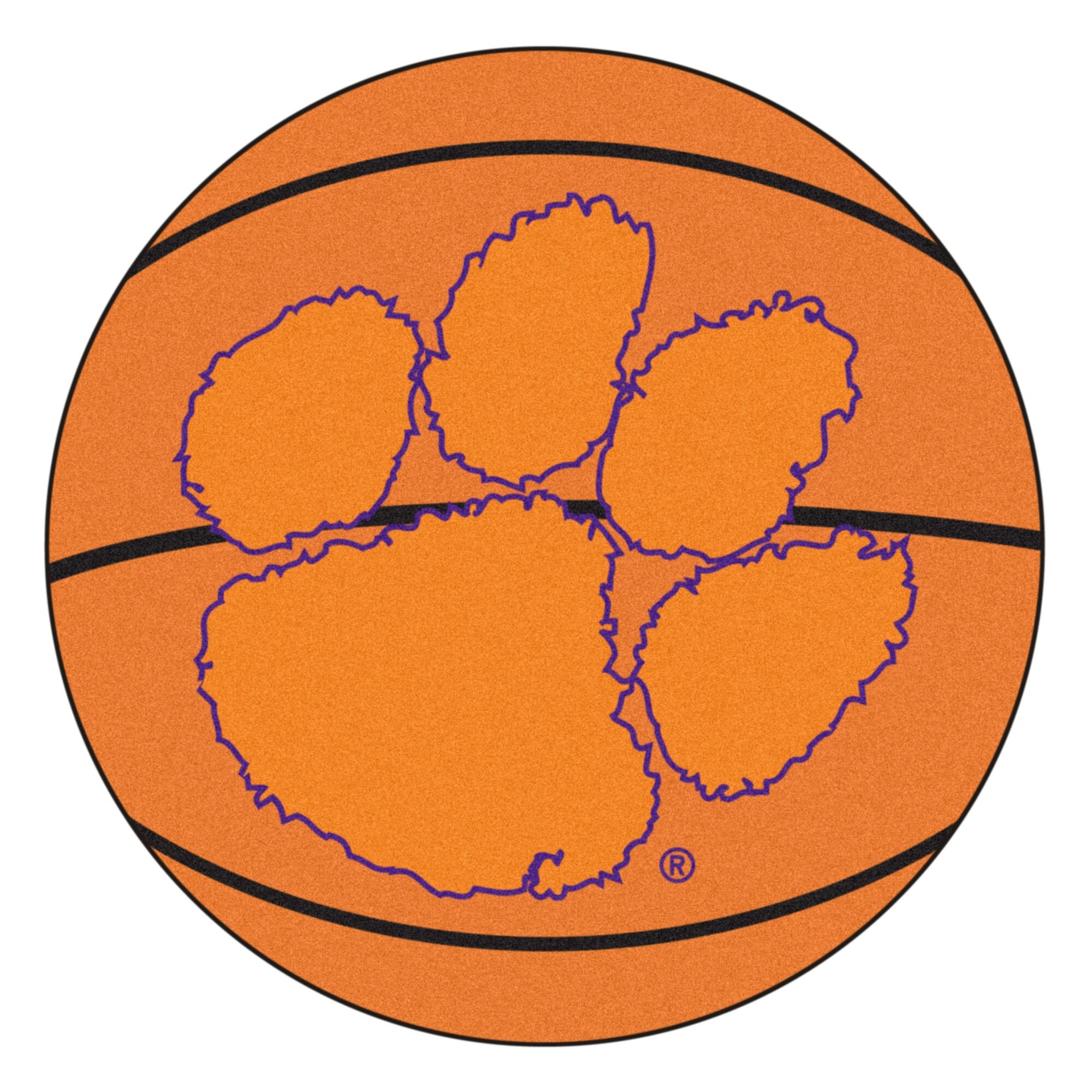 Ncaa Clemson University Tigers Basketball Shaped Mat Area Rug