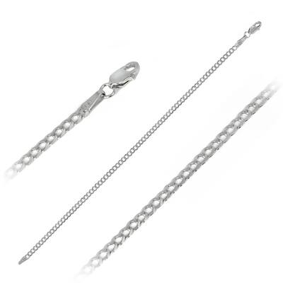 2.6mm 14k White Gold Curb Link Anklet 10" Length
