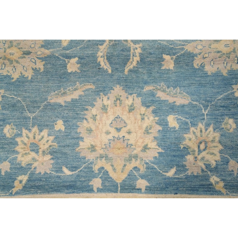 Hand Knotted Oriental 100% Wool Carpet Traditional Floral Navy Blue & Blues Kazak Area Rug - 11' 8'' X 9' 1''