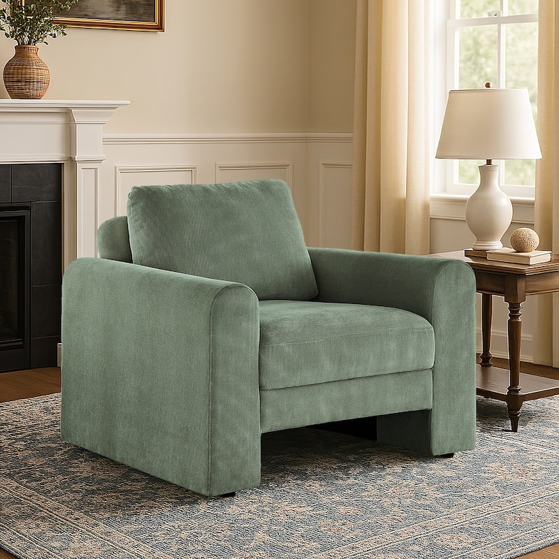 Platt Rounded Arm Chenille Upholstery Accent Chair by iNSPIRE Q Modern