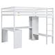 preview thumbnail 5 of 42, Twin/Full Size Loft Bed with L-Shaped Desk, Wardrobe and Storage Shelves, Solid Wood Loft Bed Frame with Ladder and Guardrail
