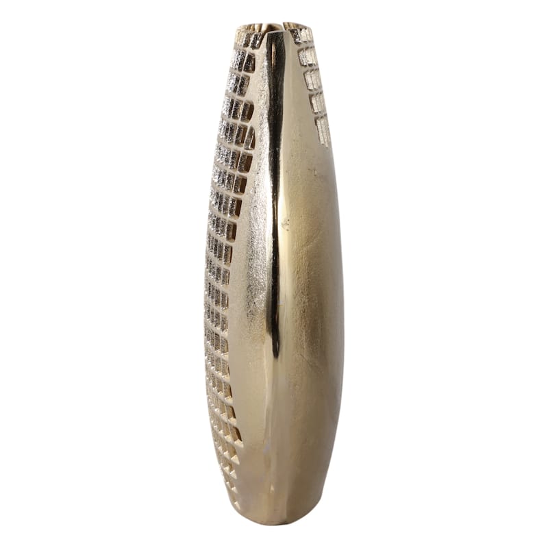 Metal Vase Modern Glam Decorative Accent Interior Decor - 14" Gold