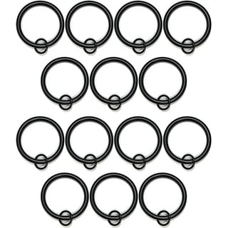 Set of 14 Solid Metal Window Drapery Curtain Panel Ring with Eyelet, 1.5" Inner Diameter, Fits Up to 1.25" Rod