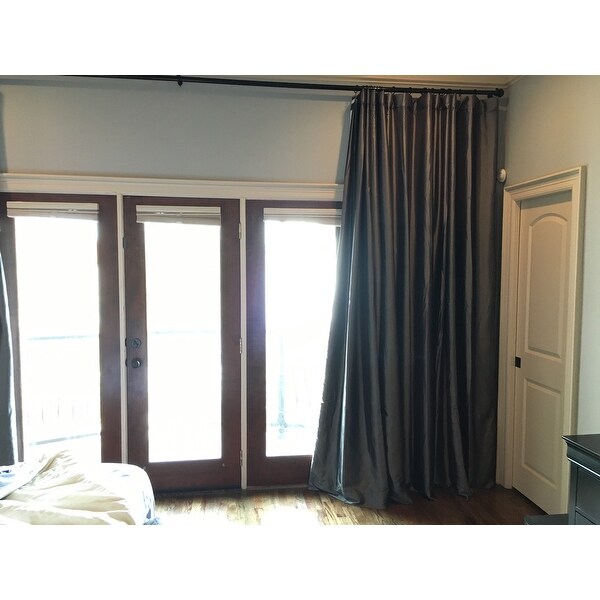 Faux Silk Taffeta Solid Blackout Single Curtain Panel On Faux Silk Taffeta Solid Blackout Single Curtain Panel On Free Shipping Today 9086835