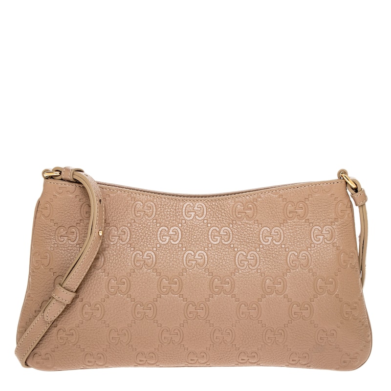 Gucci GG Emblem Medium Shoulder Bag - Beige
