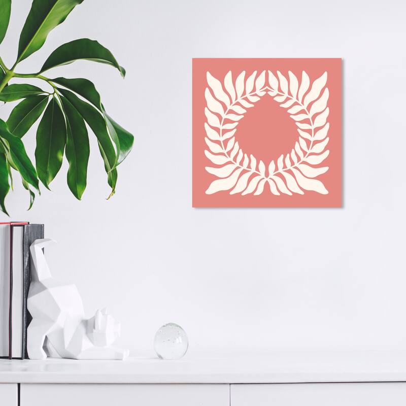 Wynwood Studio Canvas Floral and Botanical Sienna Blushy Crown Pink and Modern & Contemporary Wall Art Canvas Print - 12 x 12