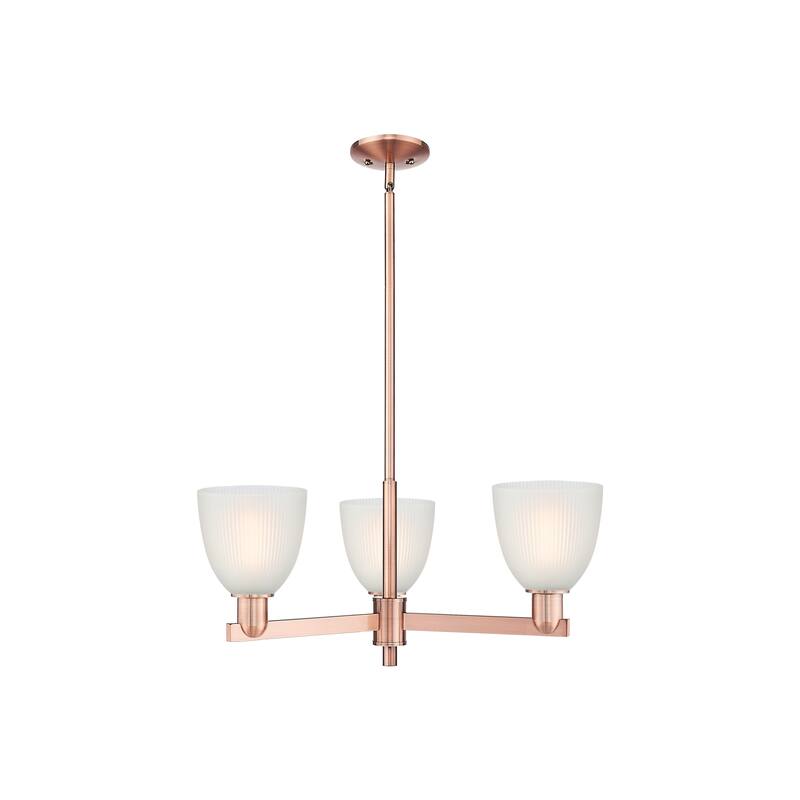 Innovations Lighting Endless Possibilities Arcadia - Castile - 3 Light 28" Stem Hung Chandelier - Antique Copper/White