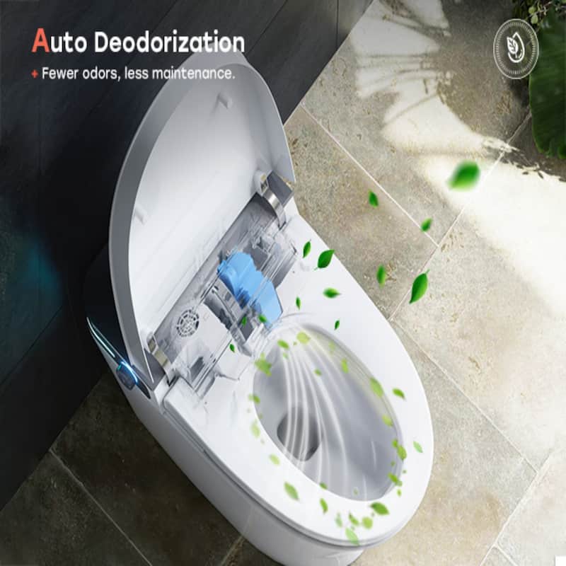 HOROW 10 in Rough-In Elongated Smart Bidet Toilet in White 1.0/1.27 GPF with Auto Flush Heated Seat Child Wash and Deodorizer