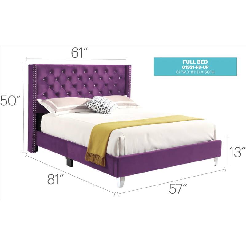 Purple Full Bed with Transitional Design