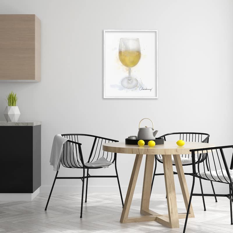 Stupell Modern Chardonnay in Glass Framed Giclee Art Design By Matthew Piotrowicz