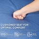 preview thumbnail 5 of 8, Outdoor Glider Loveseat Sofa with Ottoman - Blue cushion - Grey