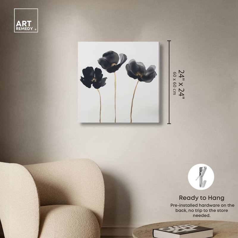 Nocturnal Flowers II Canvas by Art Remedy, Gallery Wrapped
