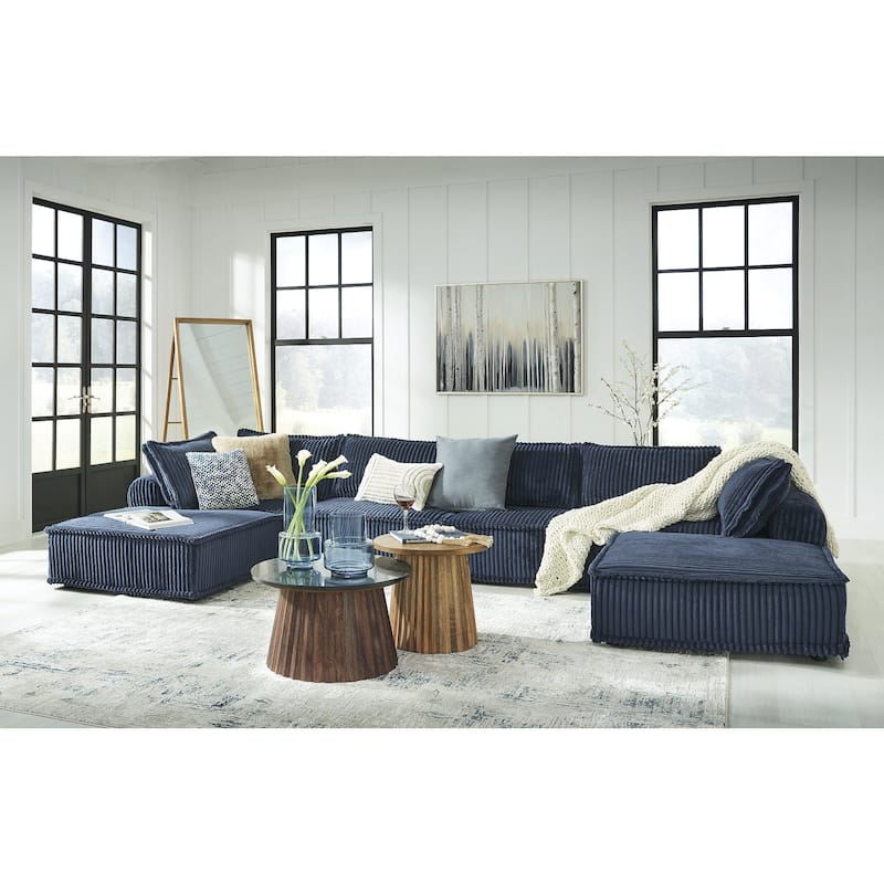 Signature Design by Ashley Bales Blue 6-Piece Modular Seating - 156"W x 117"D x 28"H