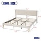 preview thumbnail 87 of 88, AUFANK Upholstered Platform Bed Frame with Headboard Wooden Slats Support