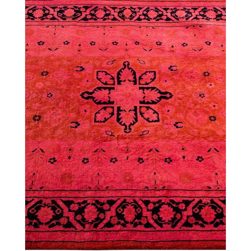 Overton Hand Knotted Wool Vintage Inspired Modern Contemporary Overdyed Pink Area Rug - 3' 2" x 5' 3"