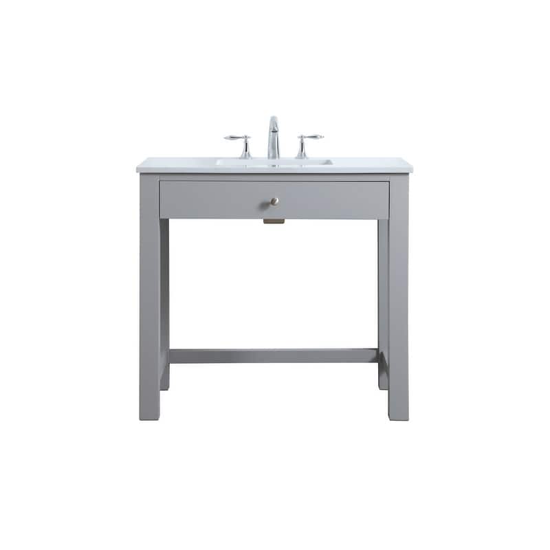 Elegant Lighting VF14836 Hudson 36" Free Standing Single Basin Vanity - Grey
