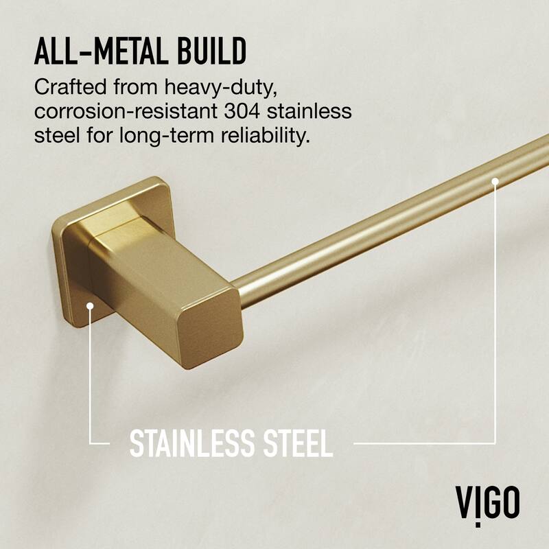 VIGO Meridian 4-Piece Bathroom Hardware Accessory Set with 24 in. Towel Bar, Toilet Paper Holder, Hand Towel Holder, Hook