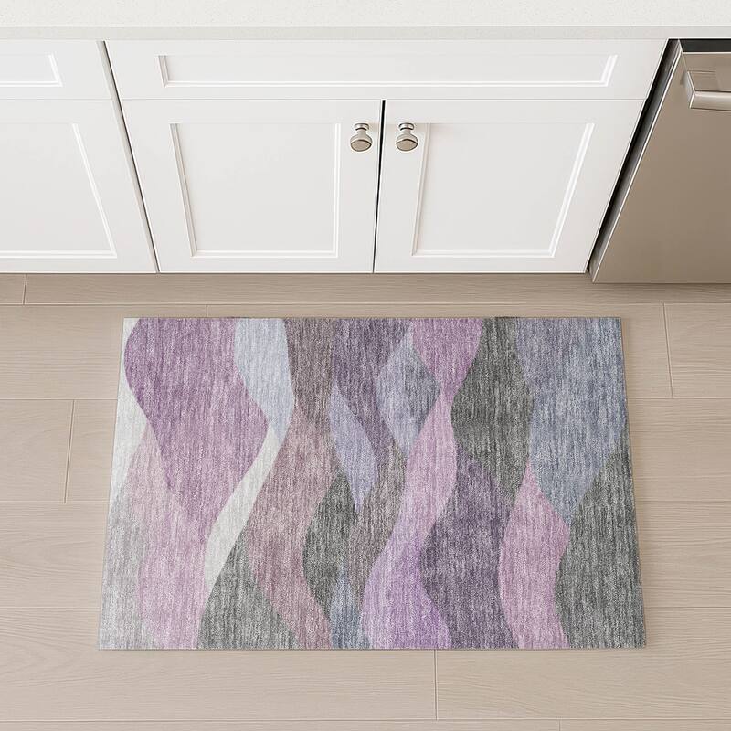 Machine Washable Indoor/ Outdoor Modern Horizon Chantille Rug